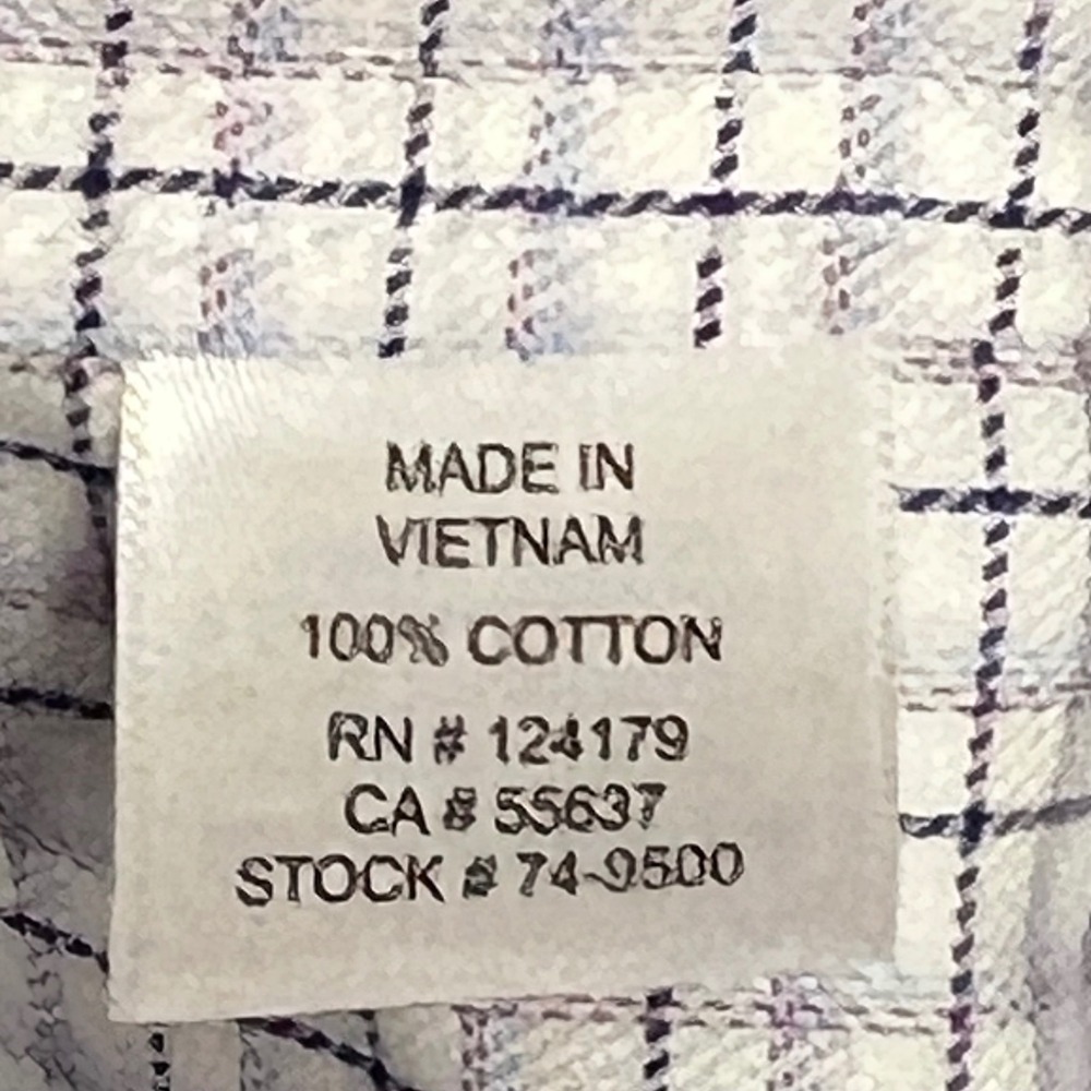 Johnston & Murphy Button Front Shirt Mens XXL Blue Excellent Check Cotton LS - Picture 7 of 9